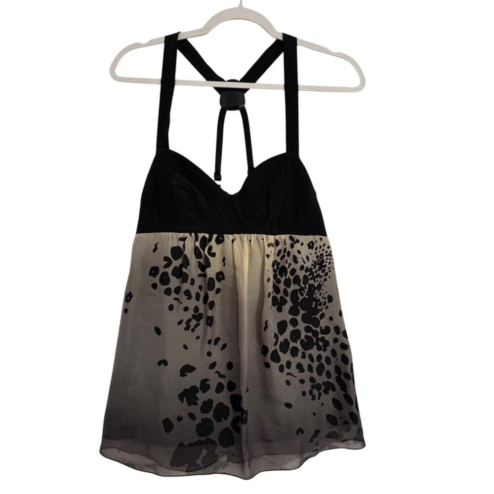 Maddy M Women's‎ M Whimisgoth Y2K Babydoll 100% Silk Sheer Lined Racerback Top